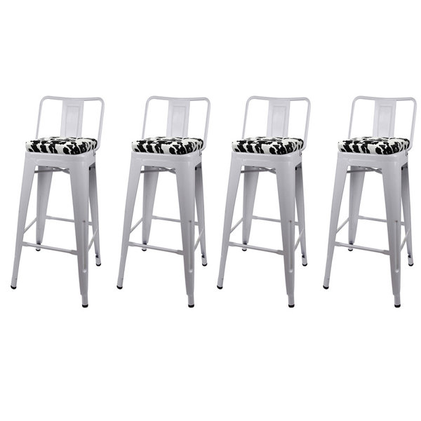 17 Stories 30Inch Milk Cow Seat Metal Bar Stool, set of 4 Wayfair